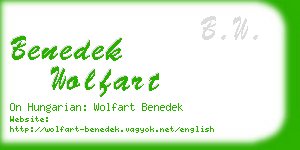 benedek wolfart business card